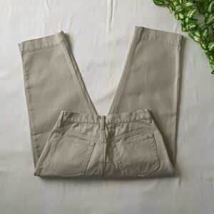 Cream Wide Leg Flared Cropped Jeans